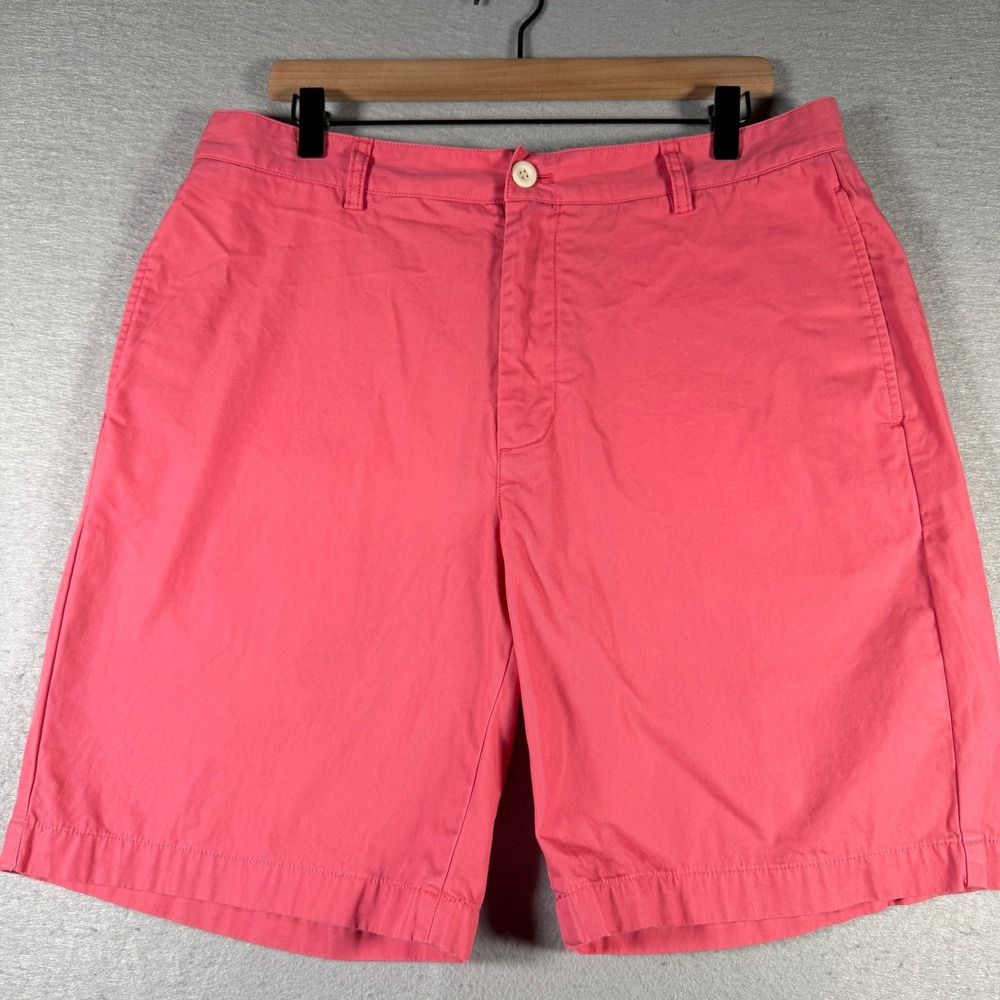 Vineyardโ Vines Mens Breaker Shorts Pink Coral Cotton Chino Size 35 Waist 34 x 9
